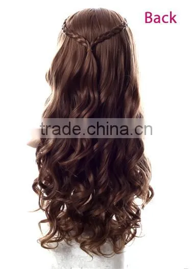 Long braided synthetic kinky curly u part hair side party wig 2015