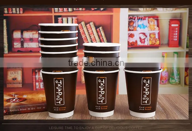 2016 hot drinks paper cups with lids wholesale, disposable paper coffee cups