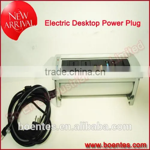 Automatic Desktop Plug POP UP Box with HDMI+VGA /Motorized Pop UP Power Plug