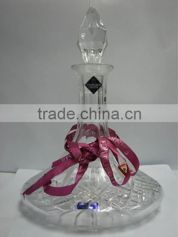 Elegant crystal wine bottle
