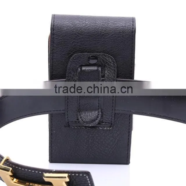 Black Leather Cover pouch Belt Clip Case for Samsung Galaxy S5 S6 I9082