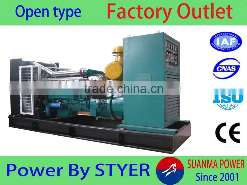 250kw CE approved water-cooled open type diesel generator set price