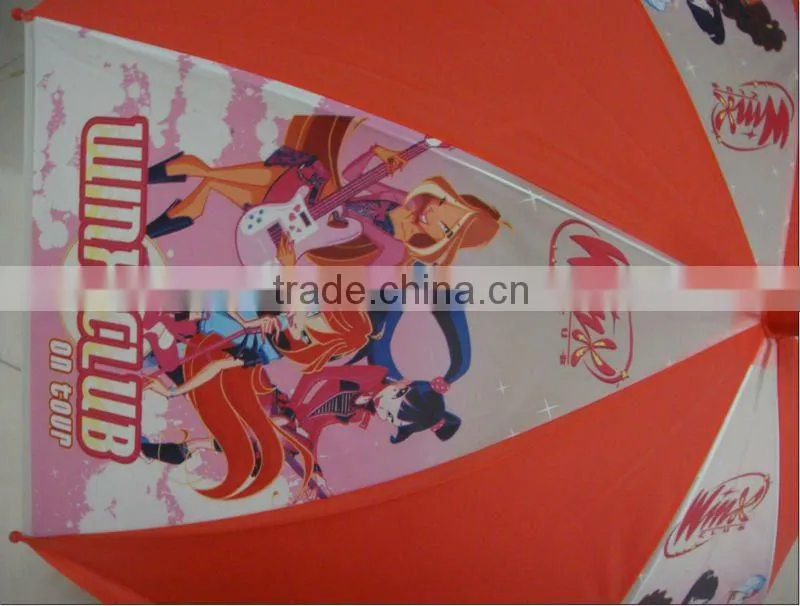 red heat transfer printing promotional clear umbrella with whistle