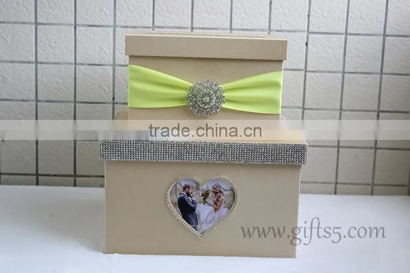 Elegant wedding gift card box in handmade