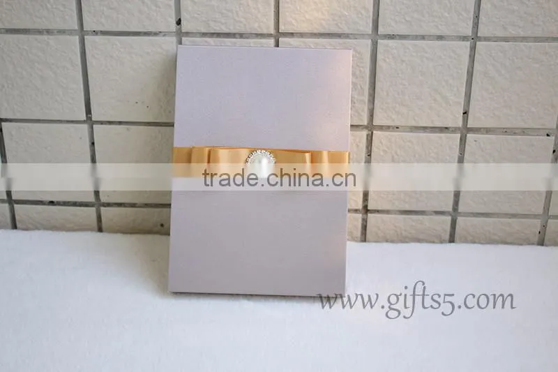Fancy wedding invitation gift box with ribbon