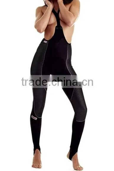 High End Customized Women Professional Cycling tights long pants with pad and bib