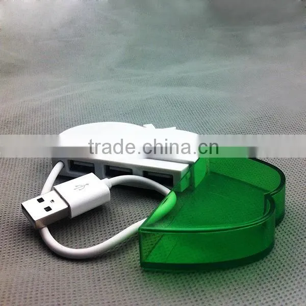 high speed mini 2.0 version portable 3port USB Hub with led back round light