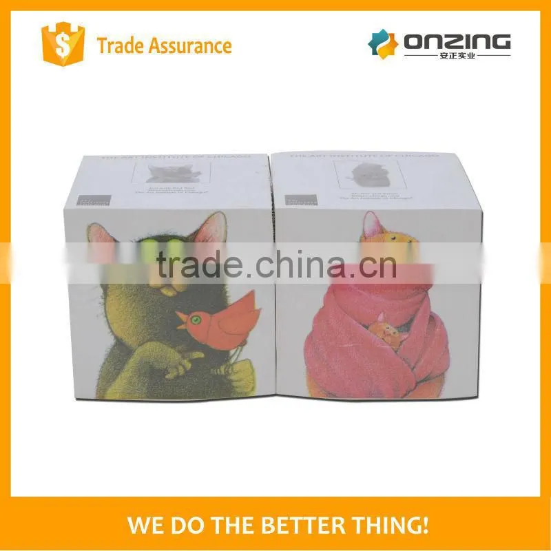 Onzing good quality 12x12x12 paper memo pad note cube block