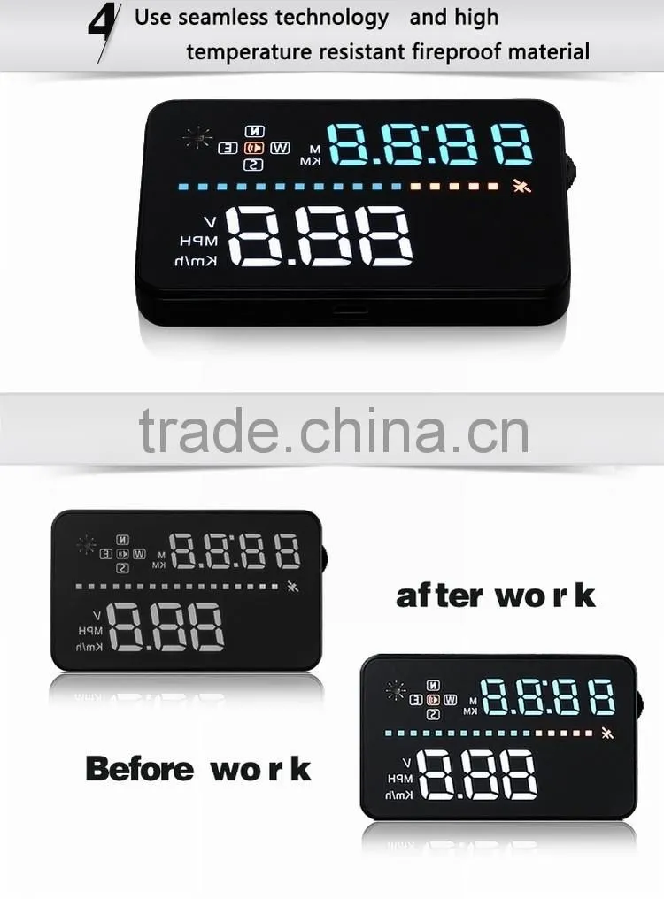 Car HUD A3 3.5 inch Screen GPS Head Up Display With Speedometer Kmh/MPH Speeding Warning Compass Compatible For OBD1 OBD2 Car