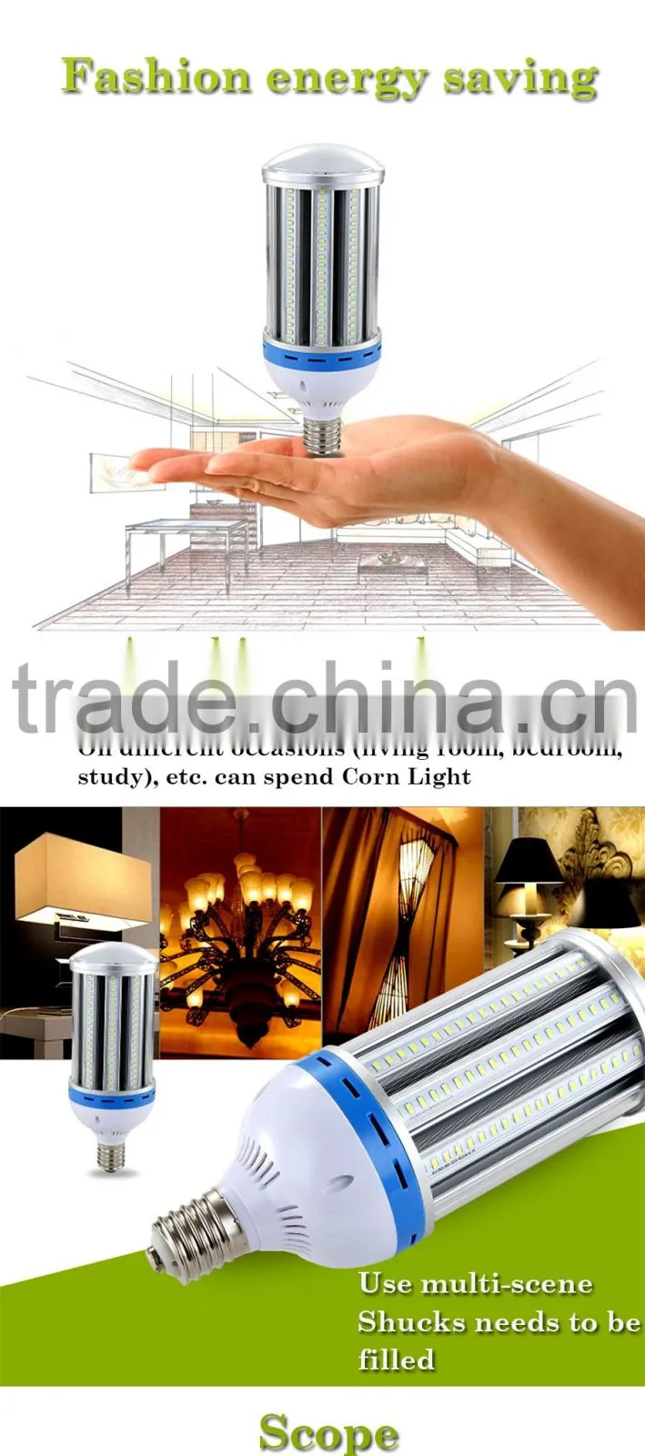 IP40 120lm/w pure white led corn light with CE UL ROHS