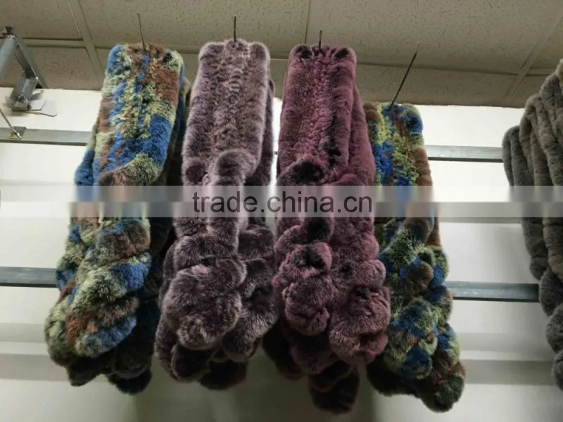 Fashion Style Fur Scarf Shawl / Rex Rabbit Fur Scarf From China