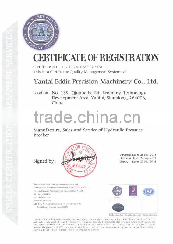 Hydraulic hammer for USA Markets