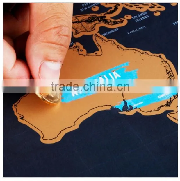 Stationery Store Maps Deluxe Black Scratch off Map World Map