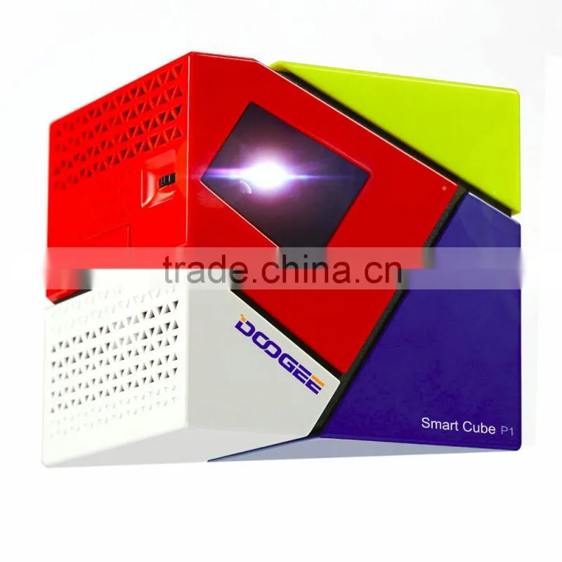 DOOGEE Cube P1 Smart Mini LED Projector Andriod4.4 Quad Core USB OTG 4800mAh Projectors for iphone IOS7.0 Android 4.2 Smartphone