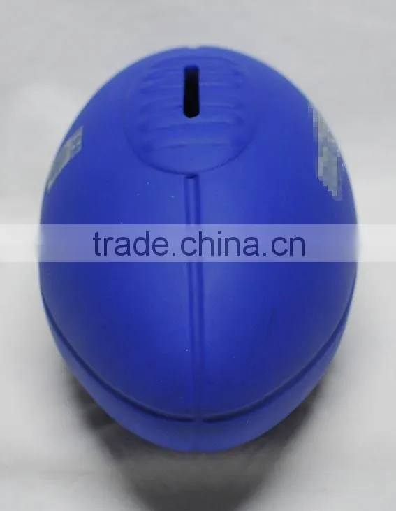American football shaped colorful plastic money saving bank, coin bank
