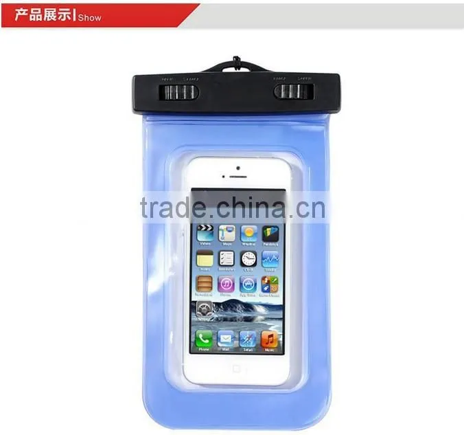 Guangdong custom fashion pink and black Smart pvc waterproof bag for mobile phone with arm belt