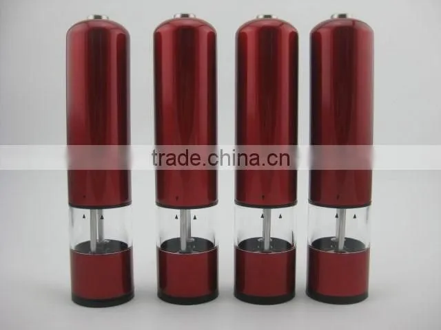 classical stainless steel electric pepper mill with light