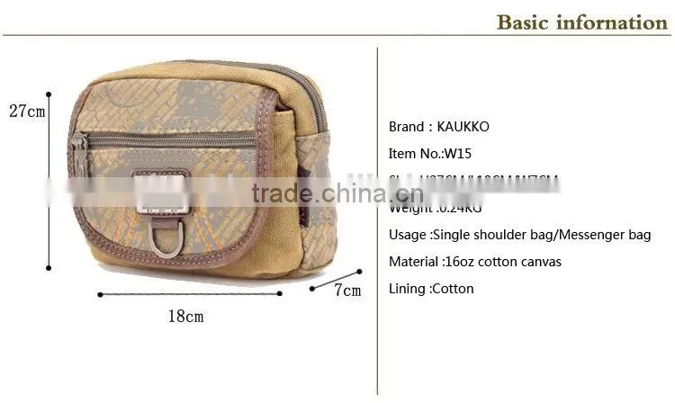 2015 Messenger Bag Style Unisex Canvas Waist Sing Bags