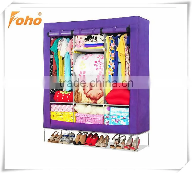 China Supplier non-woven plastic foldable wardrobe