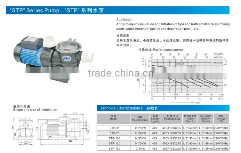 Hot sale popular model dc motor swimming pool pump