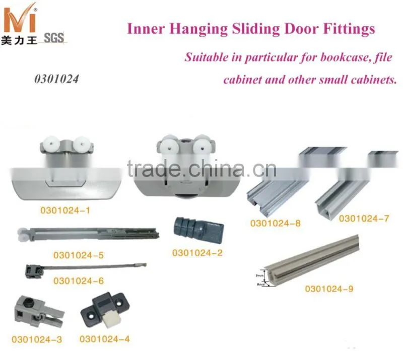 Internal Top Hanging Cabinet Sliding Door Hardware