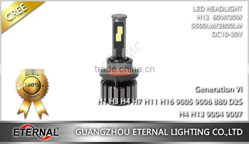 universal size LED headlight bulb replacement H1 H3 H4 H7 H11 H13 9005 9006 880 D2S car automotive led headlight bulb kit