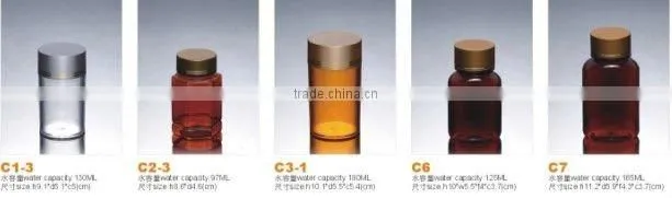 Bottle Plastic For Capsule With Siliver Cap