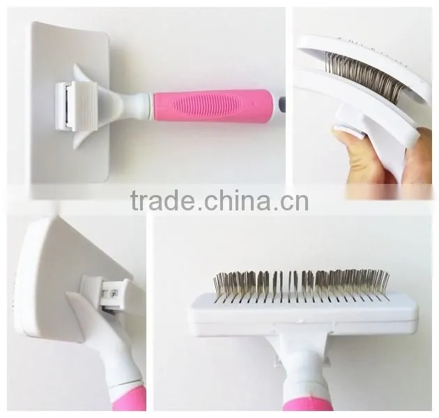 Dog self-cleaning plastic pet brush