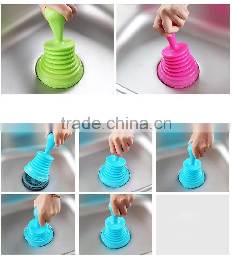 Cleaning tool Plastic Cleaning Toilet Suck with Brush Portable Toilet Suck Drain Cleaning Tool
