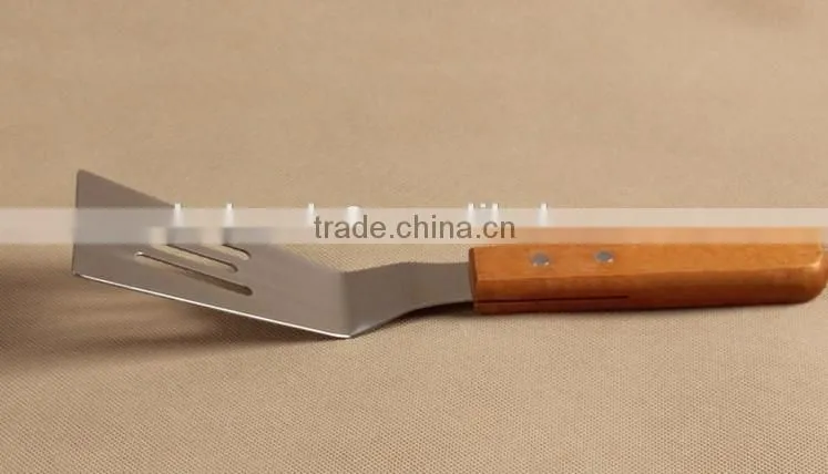 2016 hot selling stainless steel pizza shovel with wood handle pizza scoop