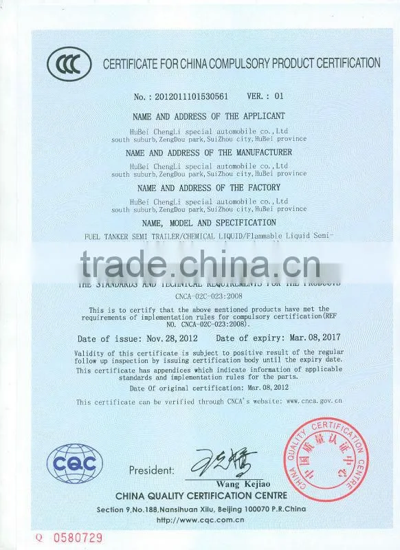 CLW 3 axle Aluminum Alloy Oil Trailer 50000 liter with Shacman Tractor