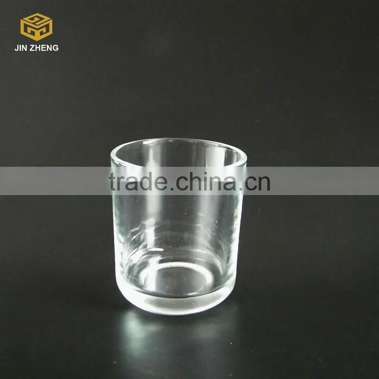 Wholesale glass candle cup for tealight, thick glass candle jar