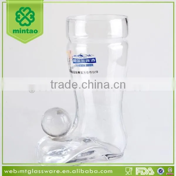 Popular cheap boot shape beer glass wholesale