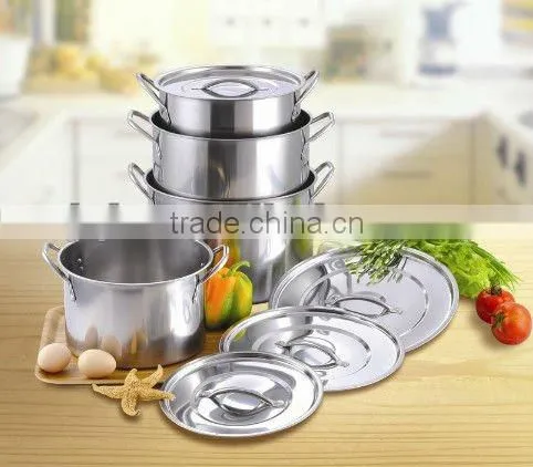 Cheapest Stainless Steel stock pot sets with glass lid and fashionable design
