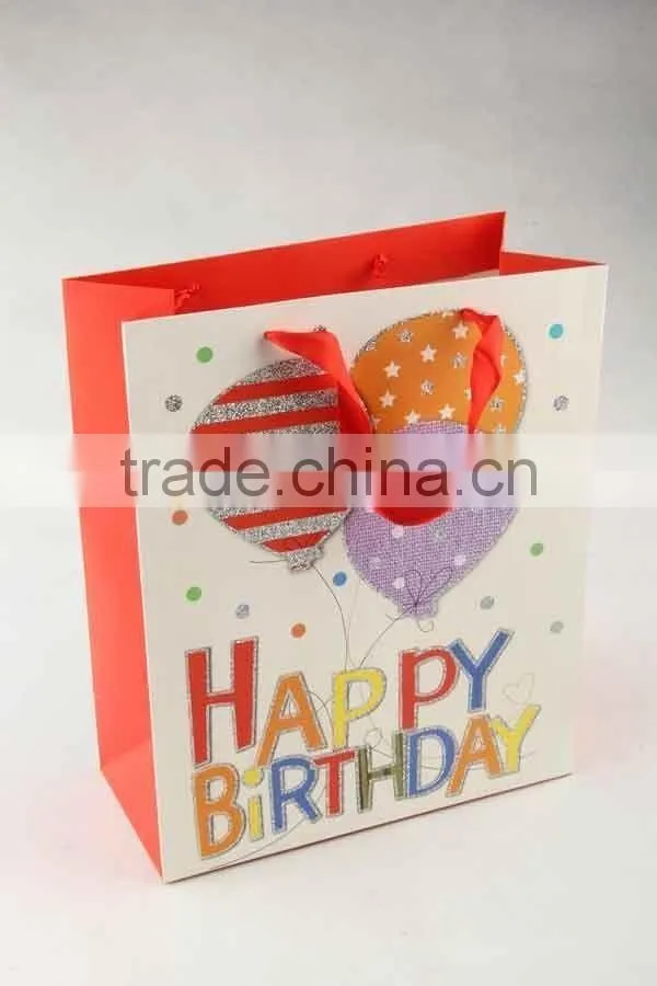 Printed Foldable Gift Bag With Balloon Pattern/ Shopping Paper Bag