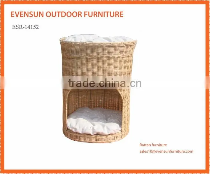 High quality Rattan furniture cheap cattery with cushion elegant cat bed