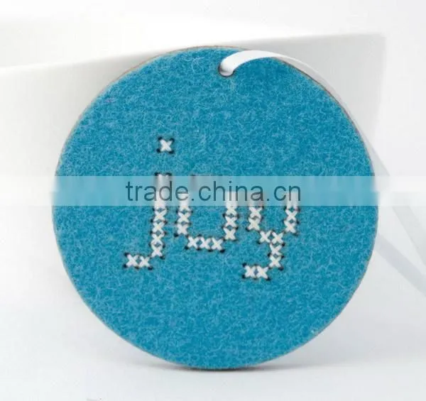 hot sale eco friendly new products promotional gift cute felt scrapbooking fabric joy circle hanger with word on alibaba express