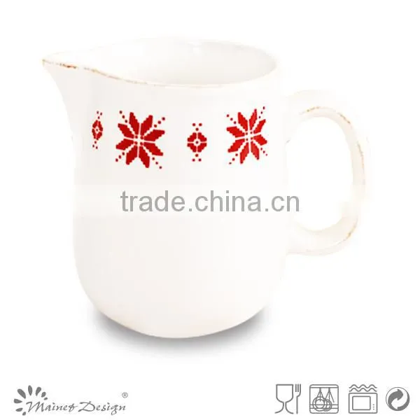 christmas ceramic sugar pot & creamer santa design