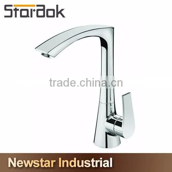Star.aok 2017 Kitchen Faucet Chrome Plated Long Neck upc Kitchen Sink Faucet Single Handle Silver Taps
