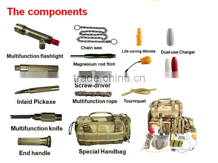 Patented Outdoor Camping Gear Survival Kit Outdoor Multifunction Shovel