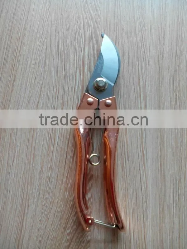 8.5 inch copper plating hand tool/pruner scissors/pruning shears trees/garden tools