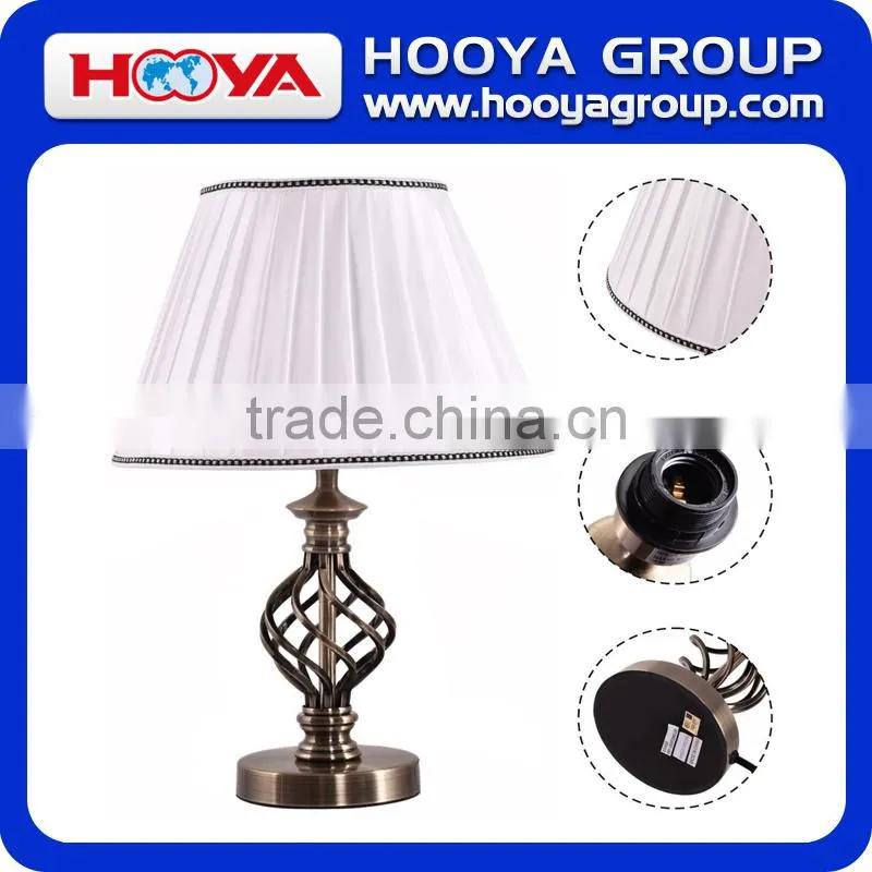 13" White Antique Brass LED Bulb Table Lamp Bedroom Night Light