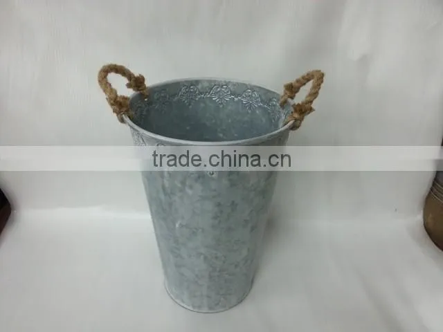 2016 New grey/white wash Metal/tin flower planter pots