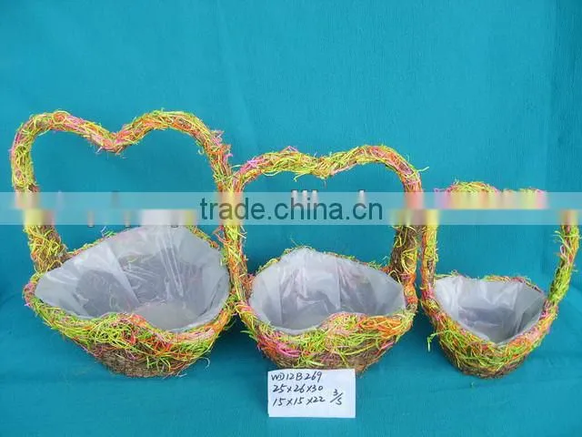Handmade Decorative Flower Basket with handle