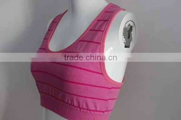 Wholesale sexy back open ladies sports bra/stripe sports bra