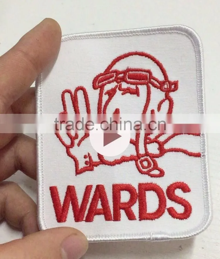 2017 custom high quality clothing woven patch badges