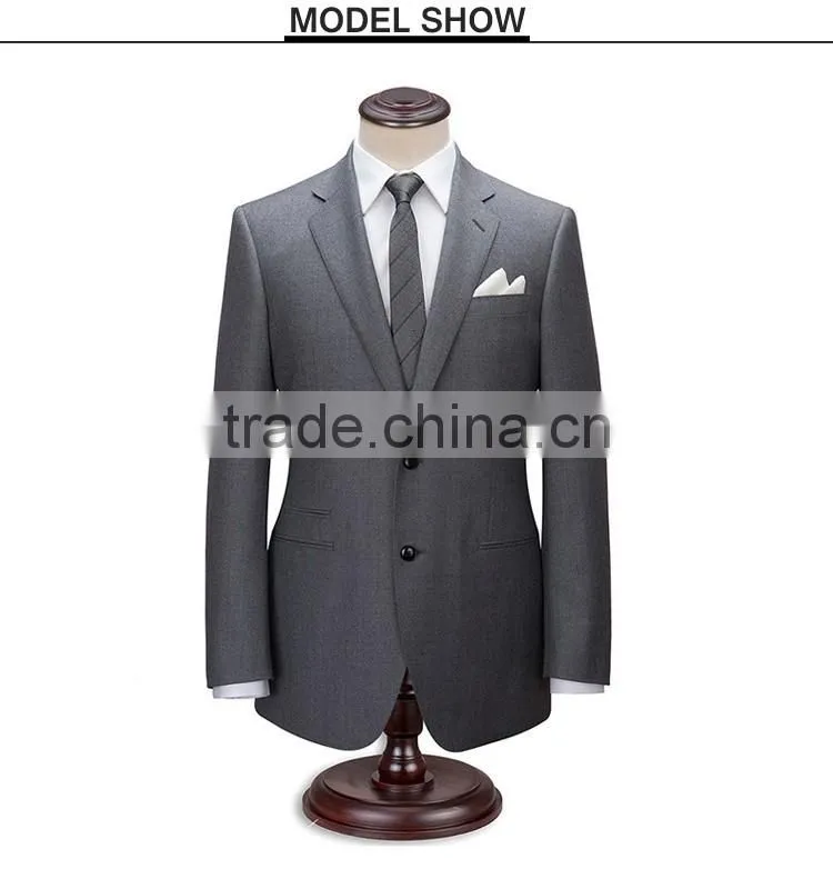 2017 new arrival light grey gents suits pant coat mens business & wedding suit