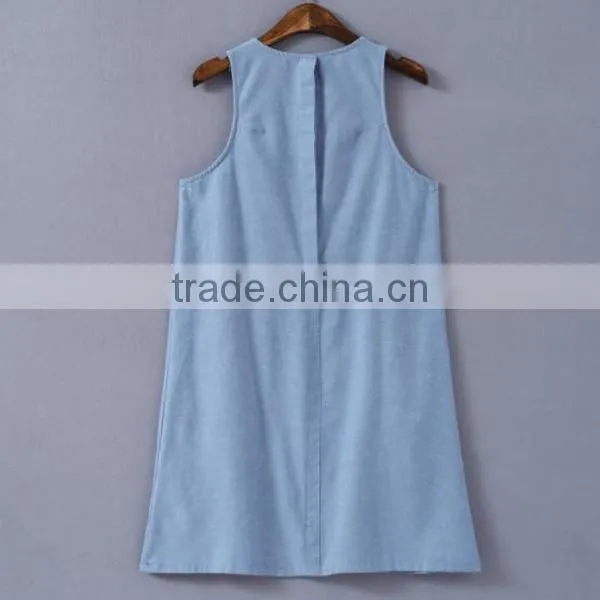 HD-D252 Wholesale elegant denim women summer fashion dress/ladies casual dress