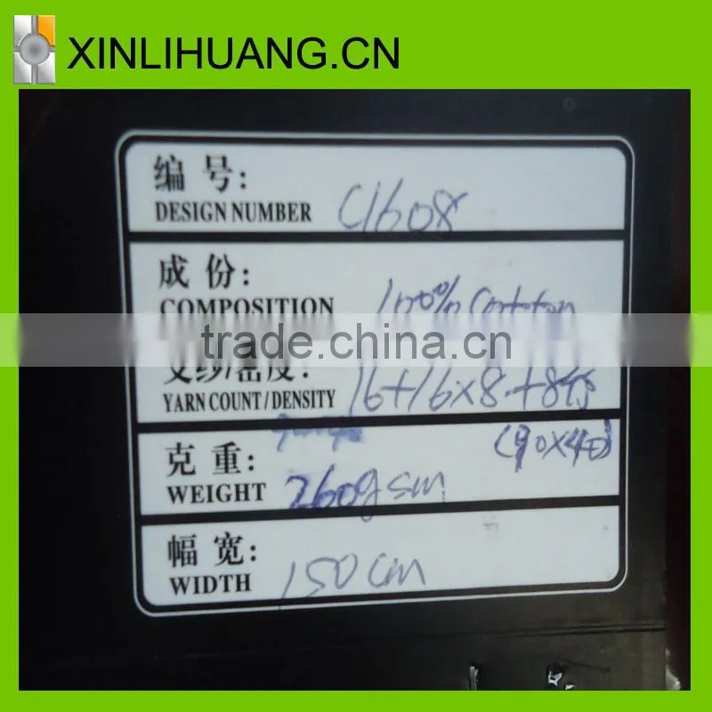 2015 hot selling 100% cotton canvas grey fabric from China Supplier