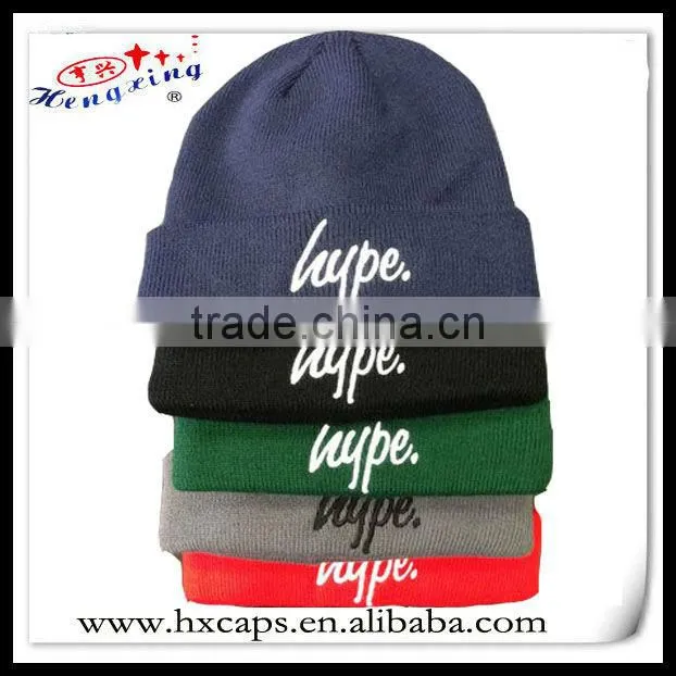 Custom ski knitting acrylic australian beanie hat